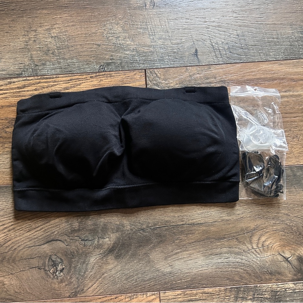 ~*~ NWOT Truekind Convertible Strapless Bandeau Bra Black M ~*~